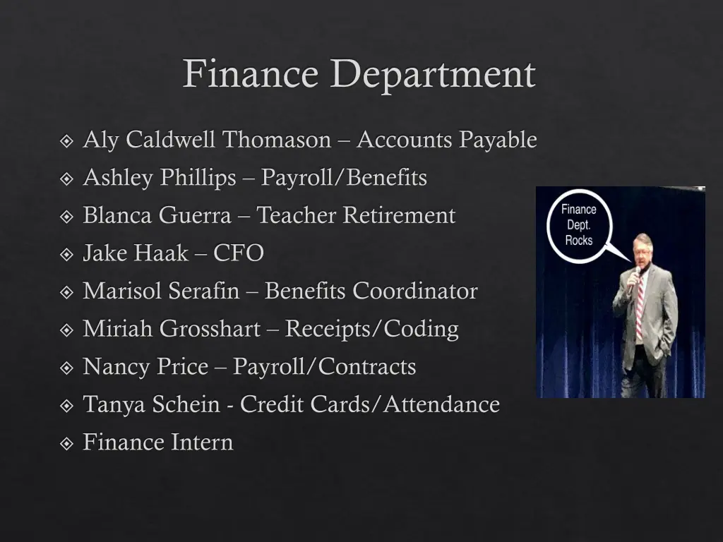finance department