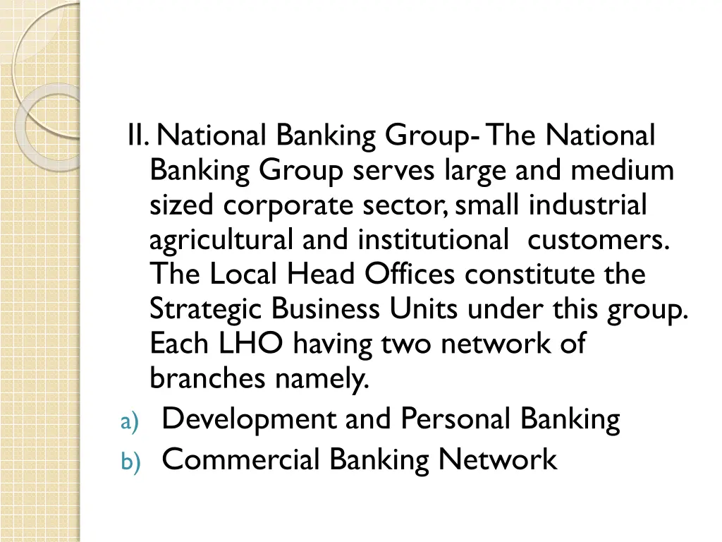 ii national banking group the national banking