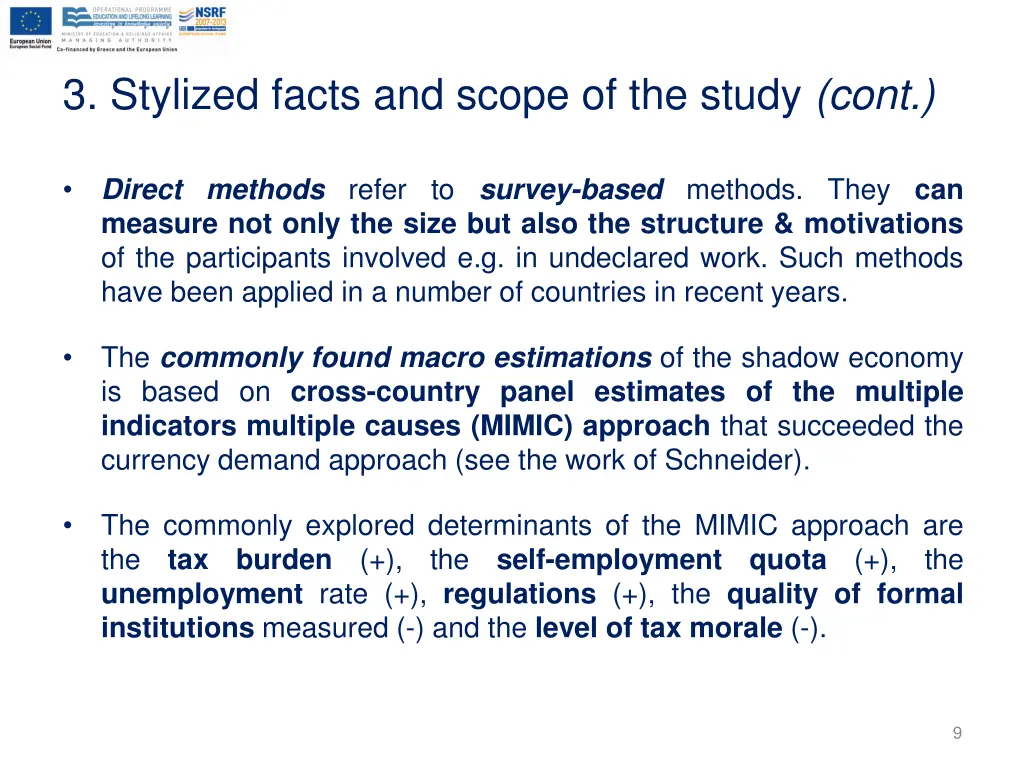 3 stylized facts and scope of the study cont