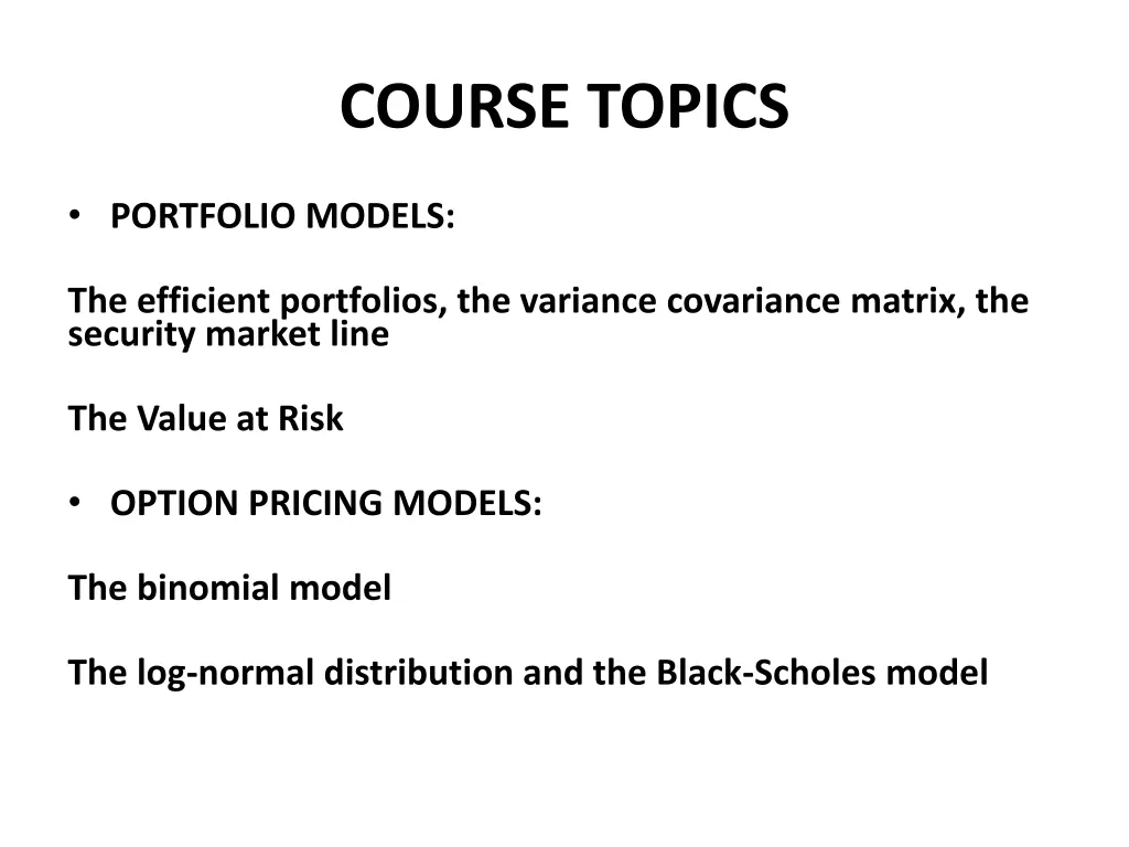 course topics 1