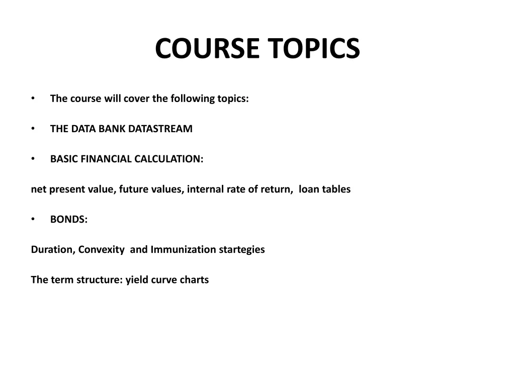 course topics
