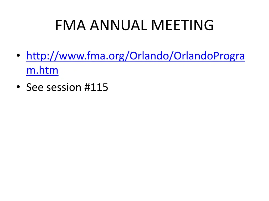fma annual meeting