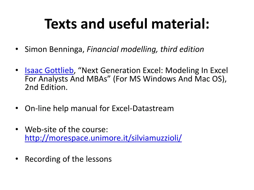 texts and useful material