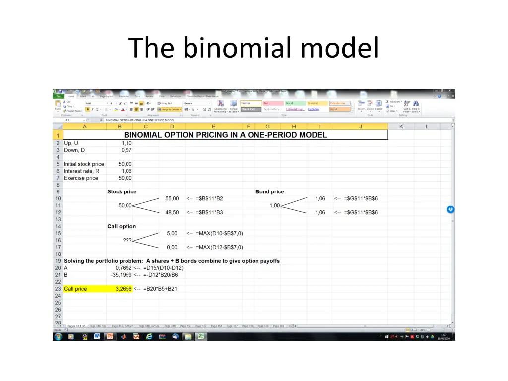 the binomial model