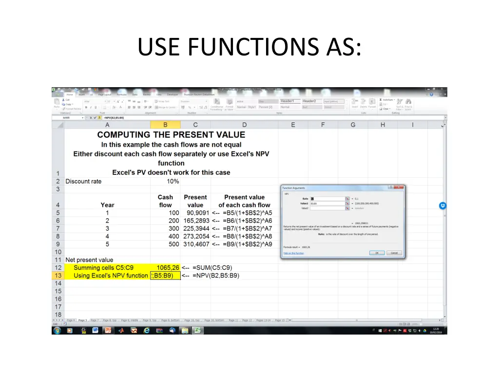 use functions as