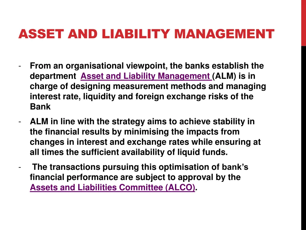 asset and liability management