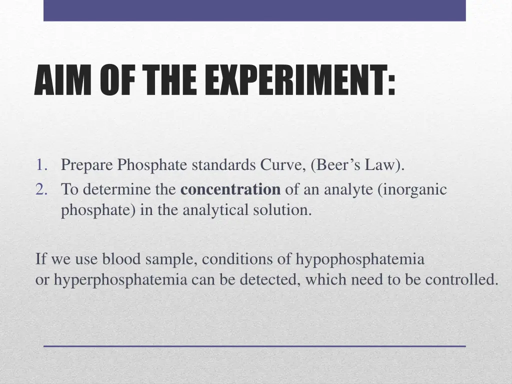 aim of the experiment