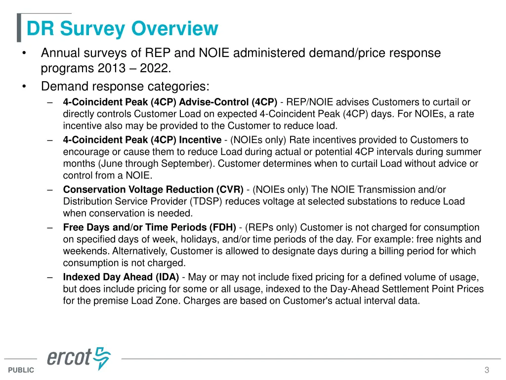 dr survey overview annual surveys of rep and noie