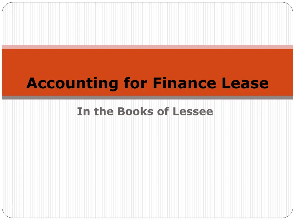 accounting for finance lease