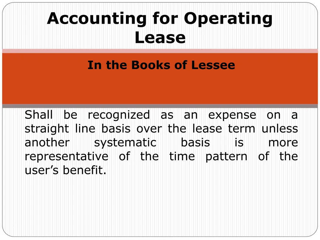 accounting for operating lease
