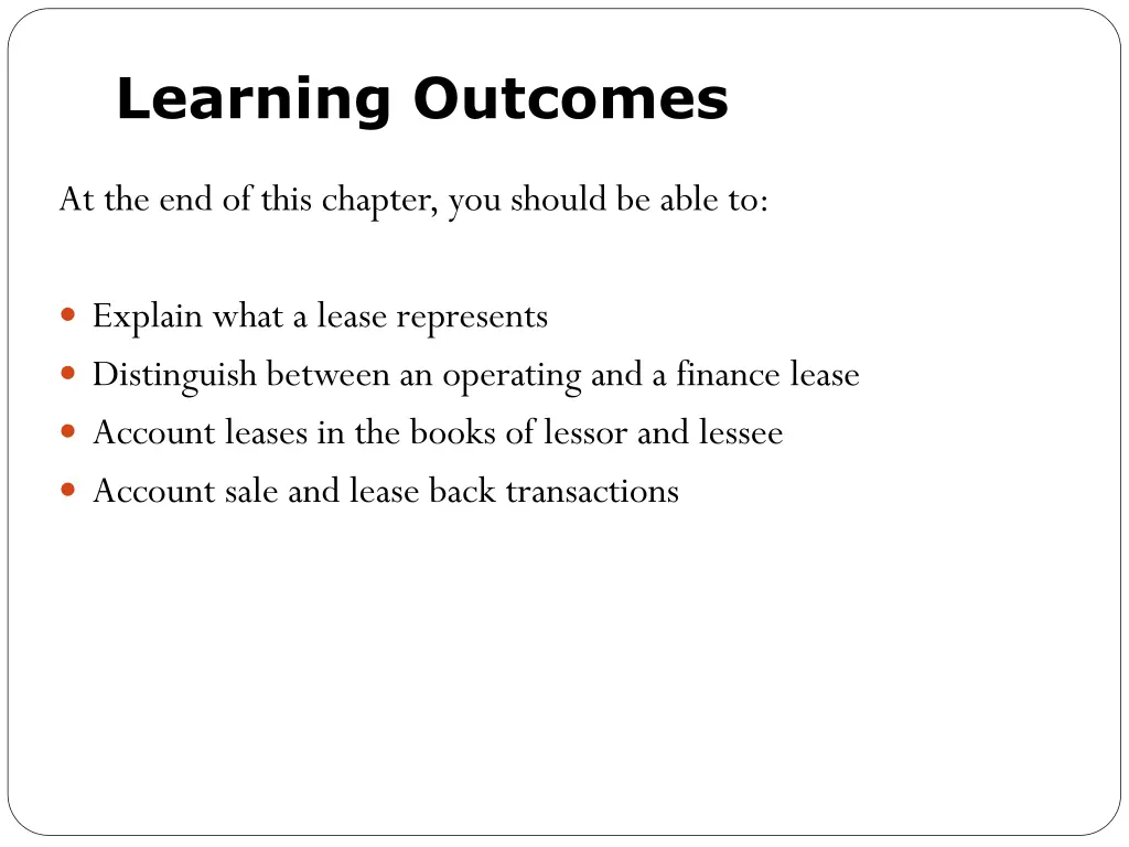 learning outcomes