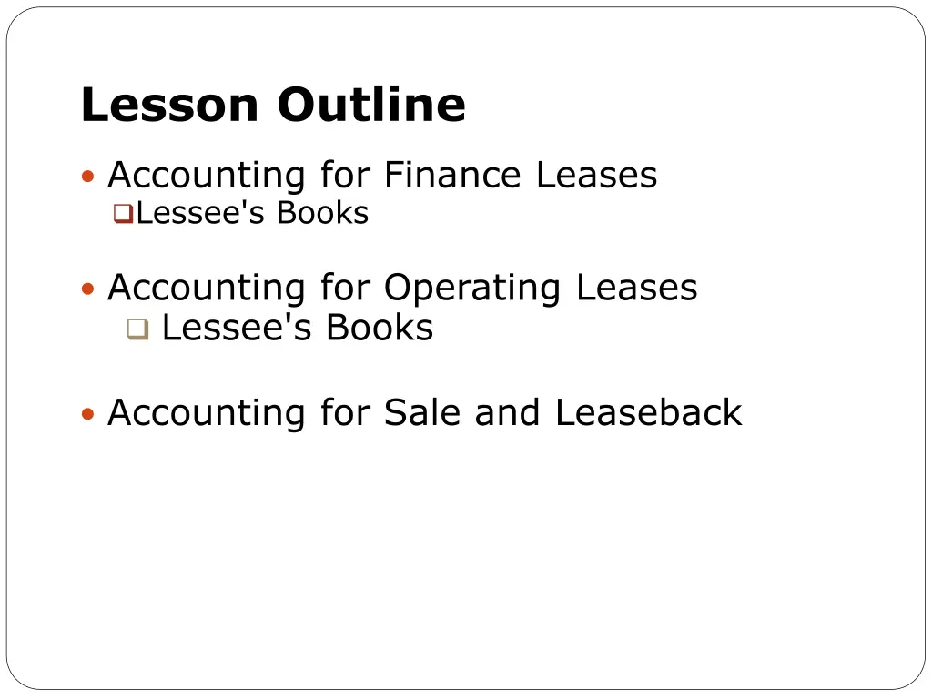 lesson outline
