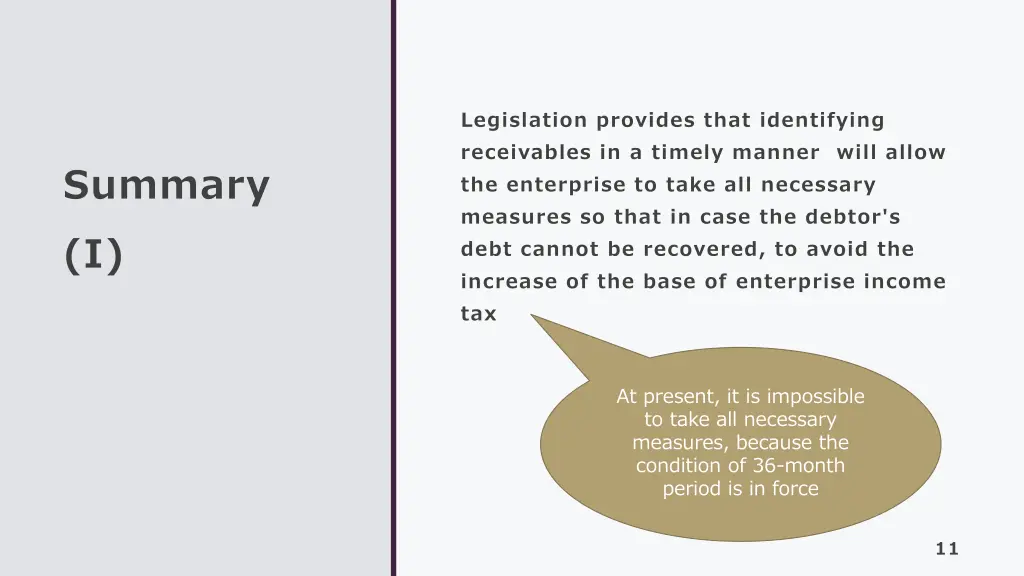 legislation provides that identifying receivables