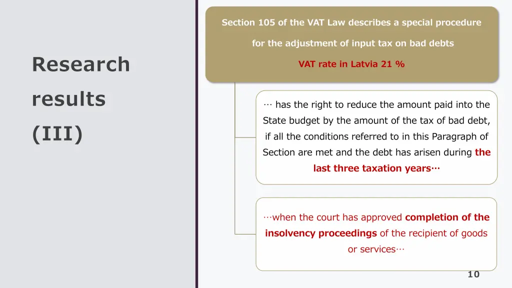 section 105 of the vat law describes a special