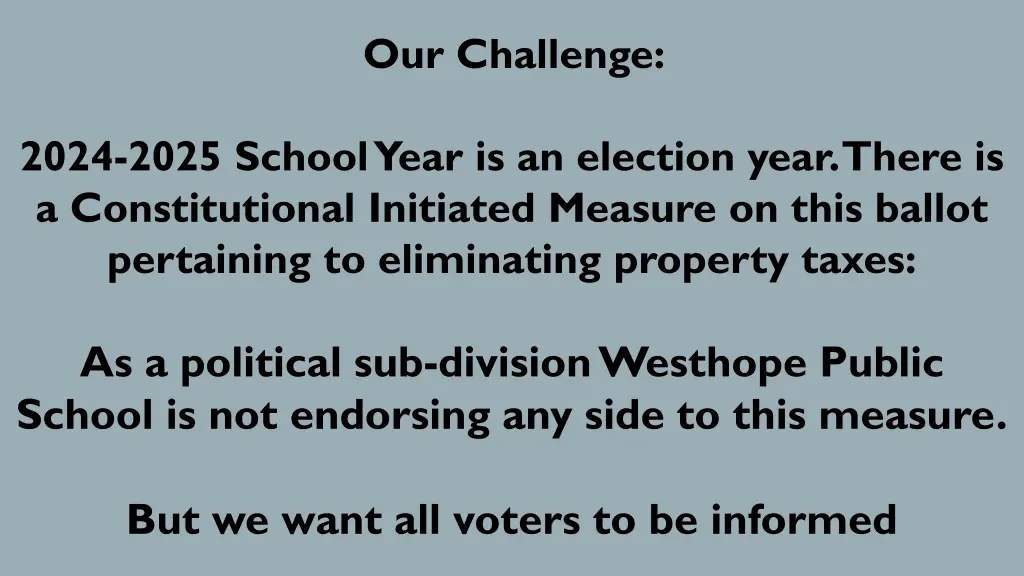 our challenge