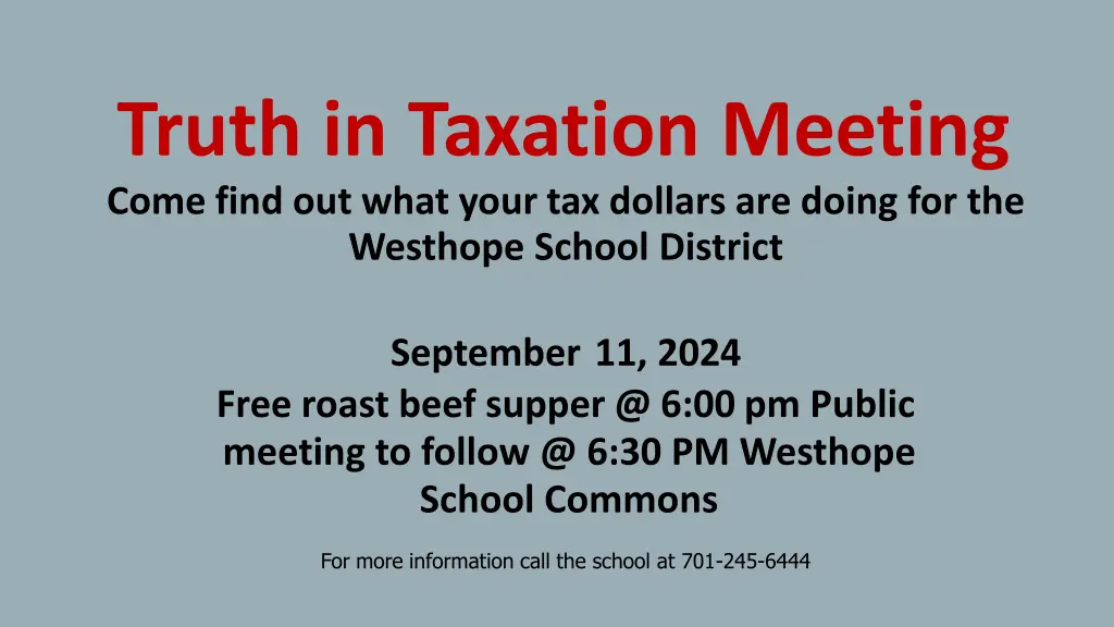 truth in taxation meeting come find out what your