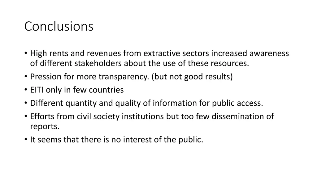 conclusions