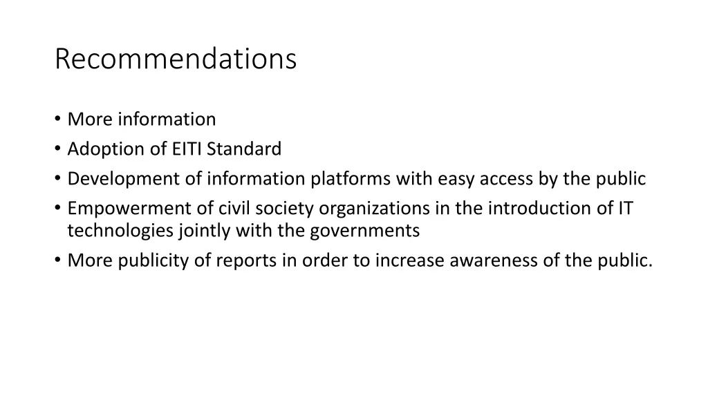 recommendations