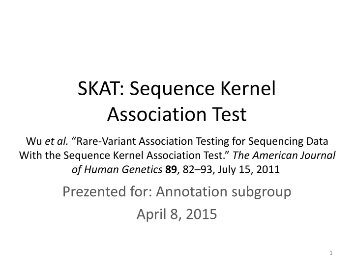 skat sequence kernel association test