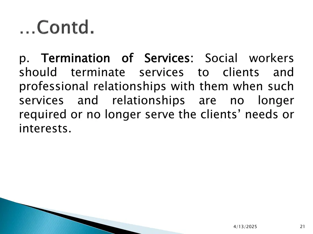 p termination should terminate services