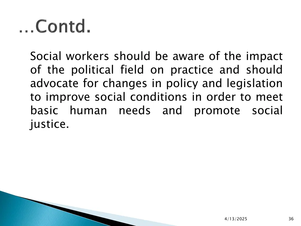 social workers should be aware of the impact