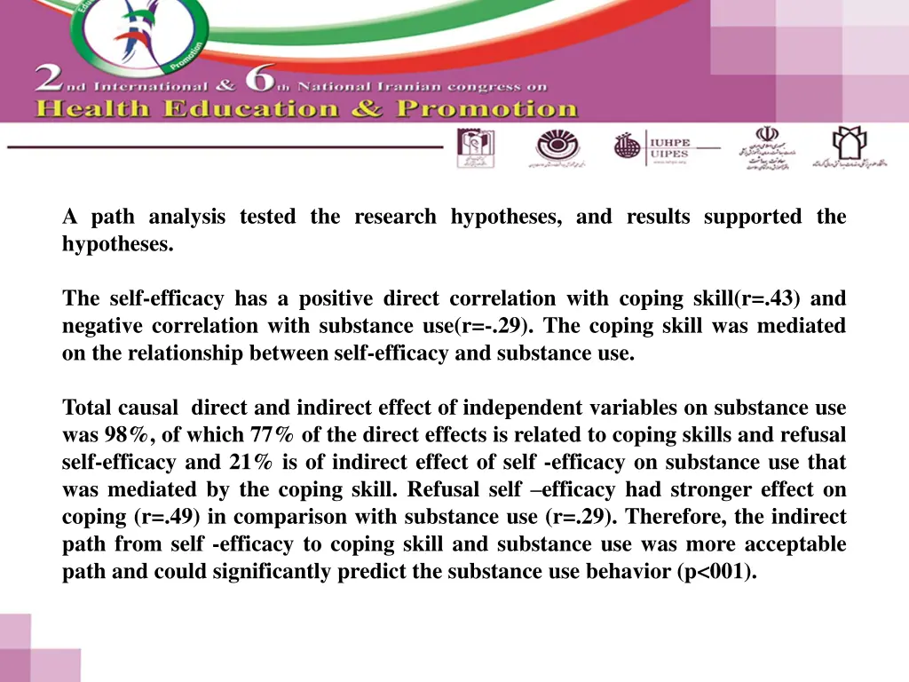 a path analysis tested the research hypotheses