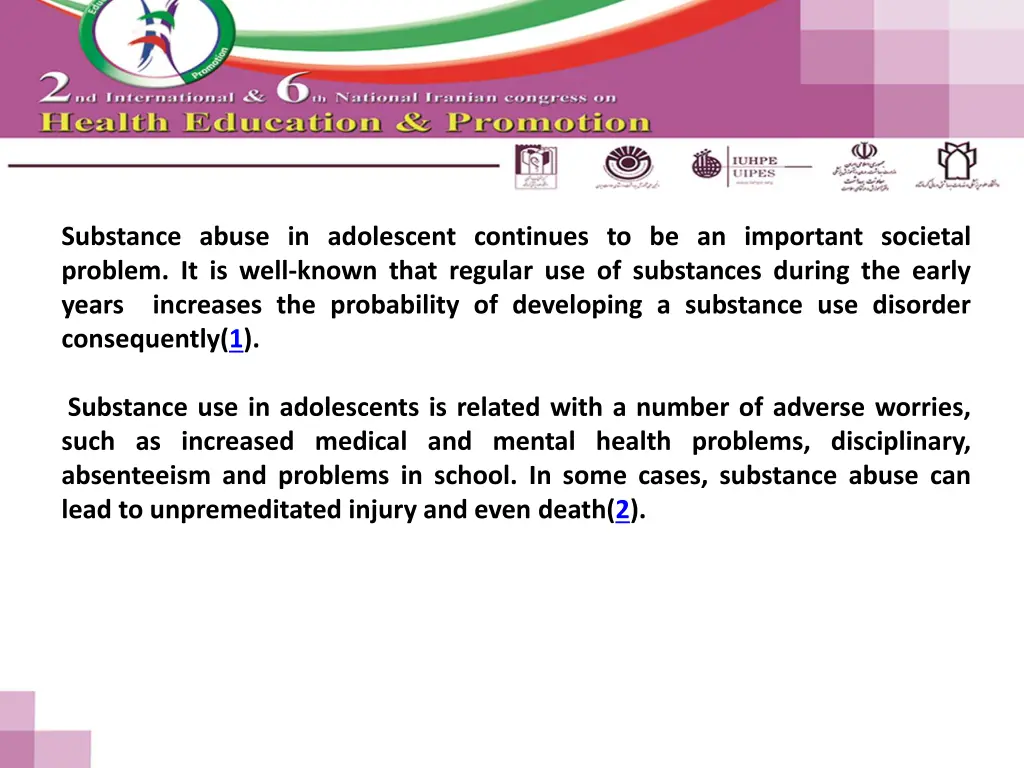 substance abuse in adolescent continues