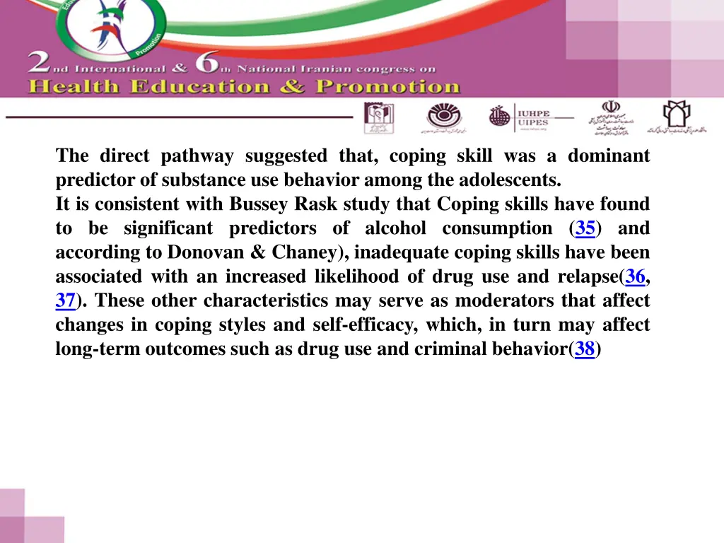the direct pathway suggested that coping skill