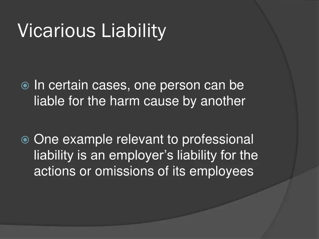 vicarious liability