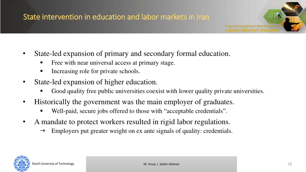 state intervention in education and labor markets