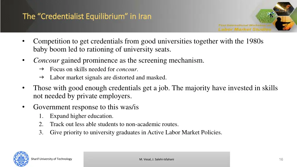 the the credentialist credentialist equilibrium