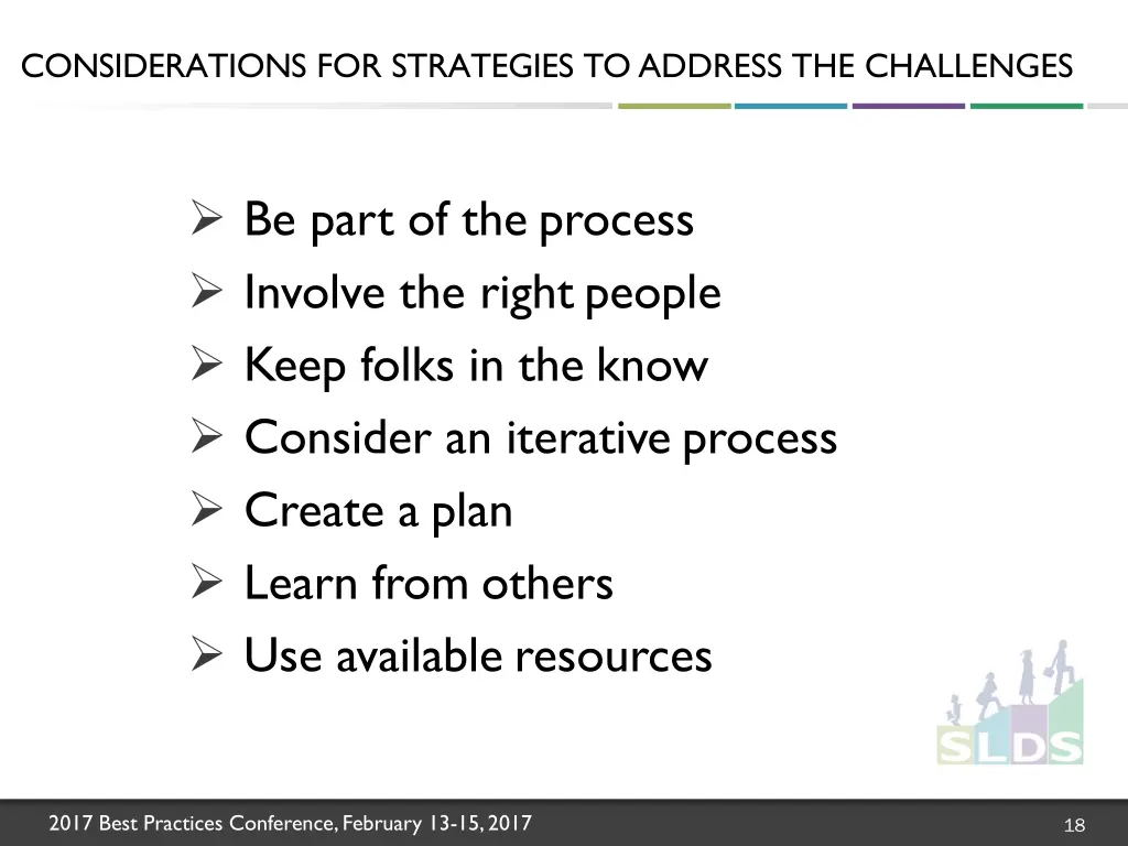 considerations for strategies to address