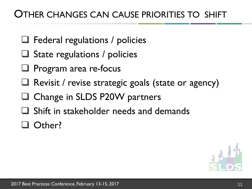 o ther changes can cause priorities to shift