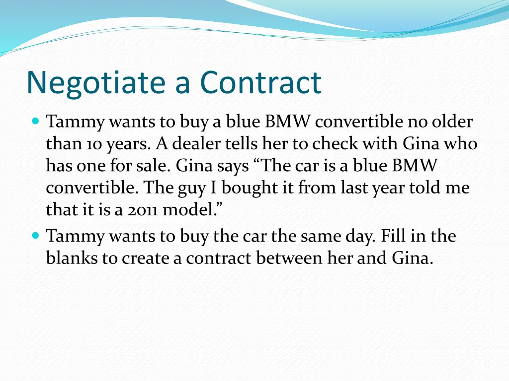 negotiate a contract