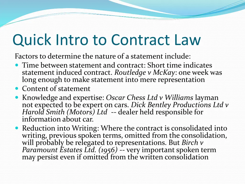 quick intro to contract law factors to determine