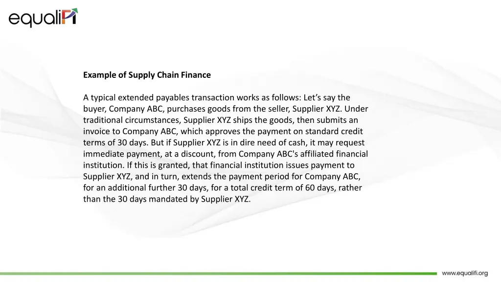 example of supply chain finance