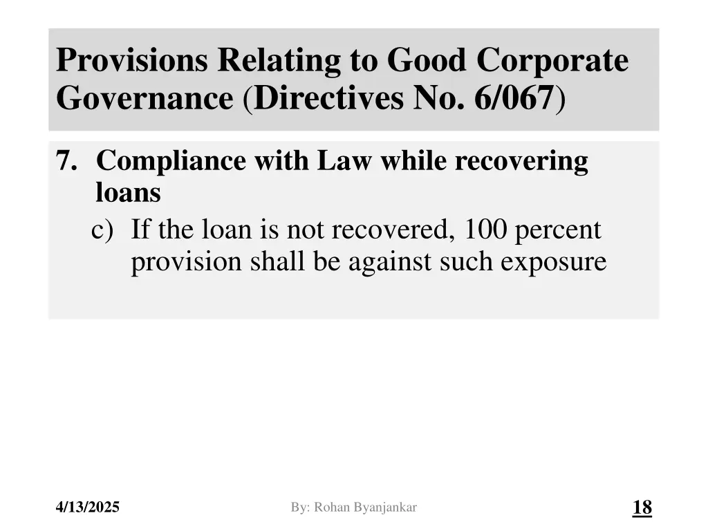 provisions relating to good corporate governance 14