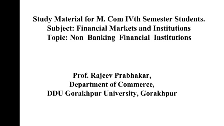 study material for m com ivth semester students