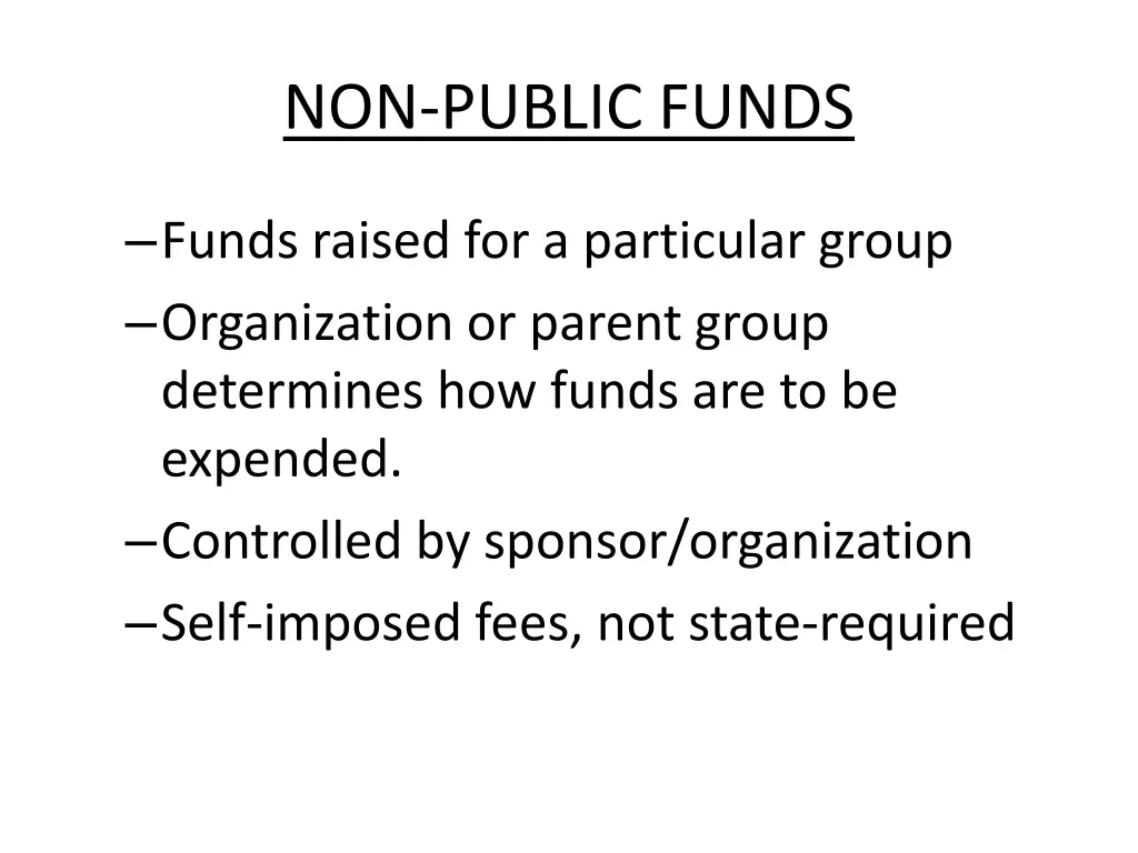 non public funds