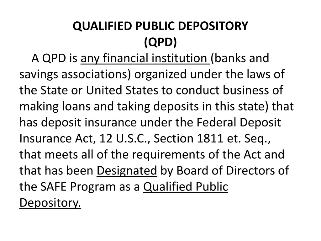 qualified public depository