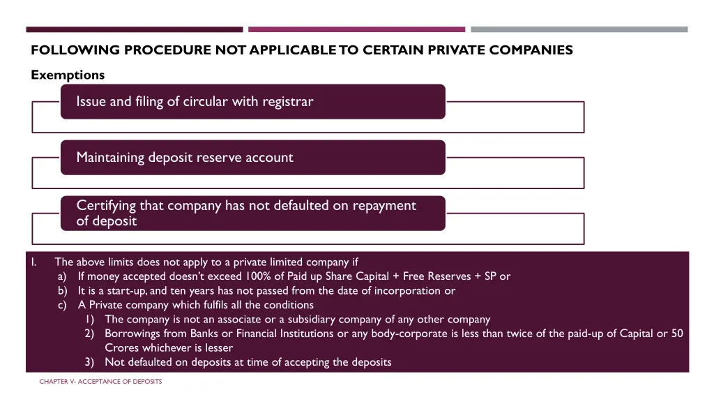 following procedure not applicable to certain