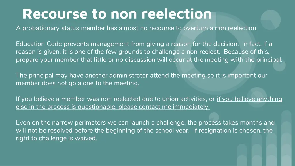 recourse to non reelection a probationary status