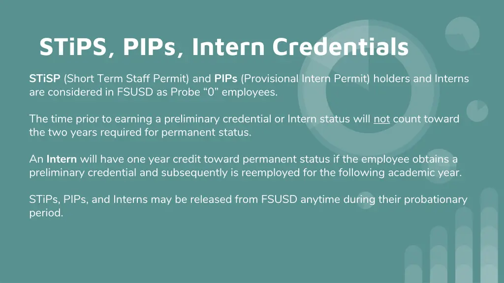 stips pips intern credentials