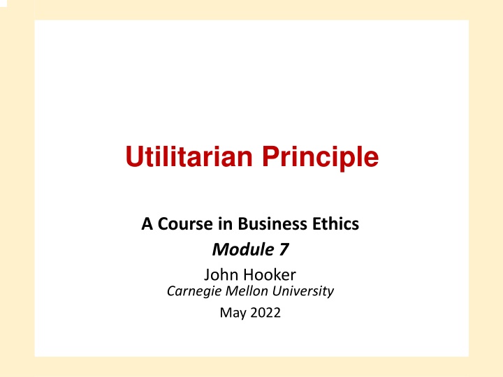 utilitarian principle