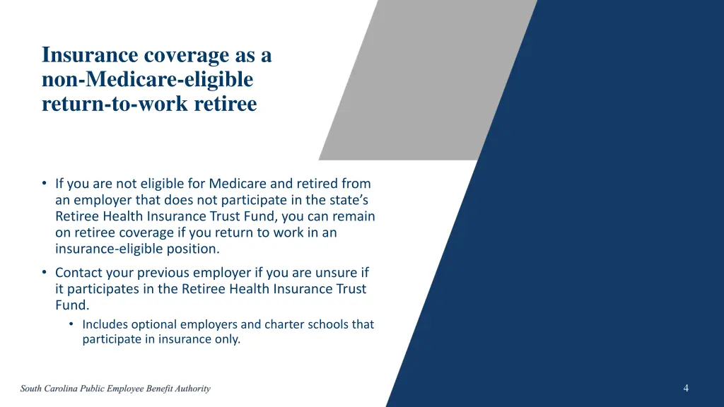 insurance coverage as a non medicare eligible