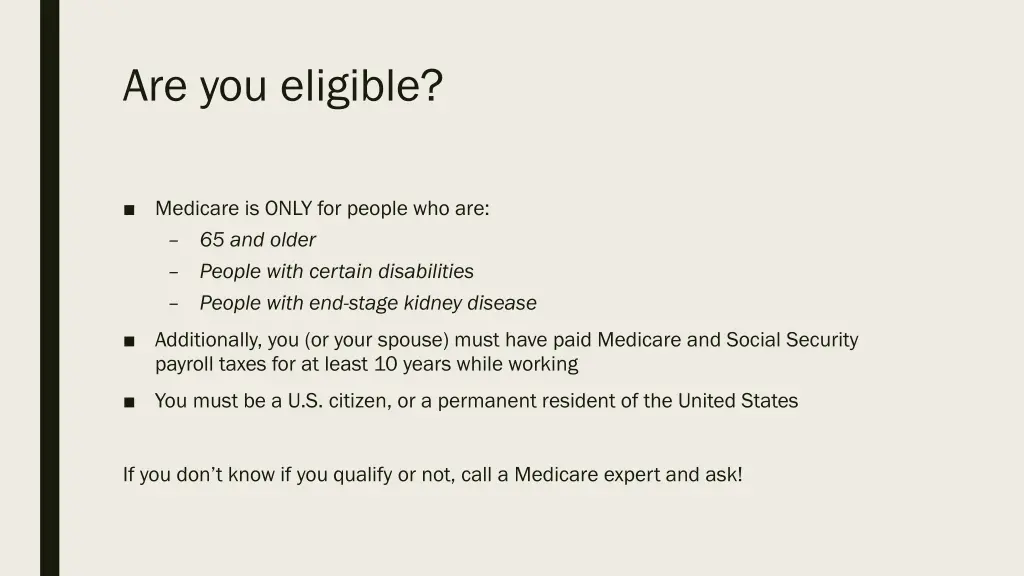 are you eligible