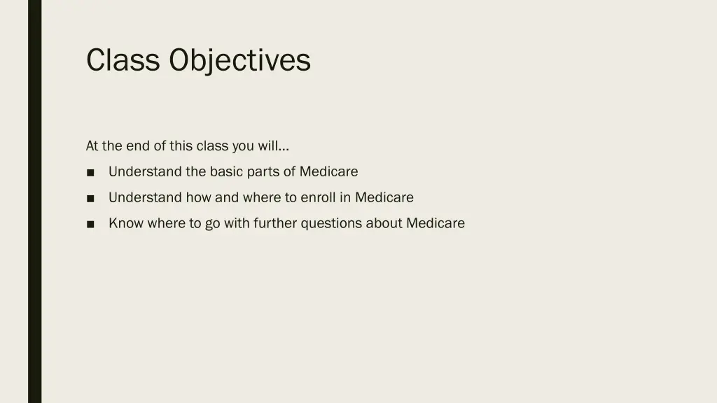 class objectives