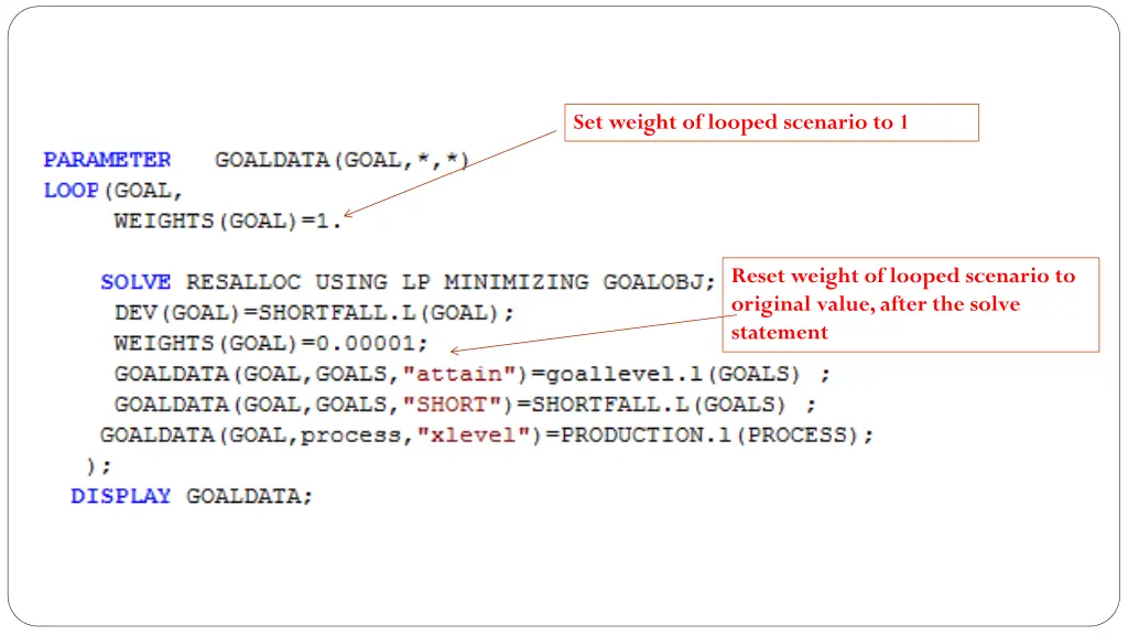 set weight of looped scenario to 1