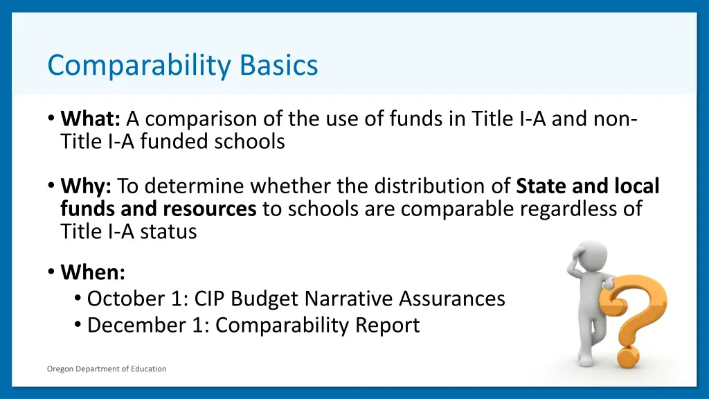 comparability basics