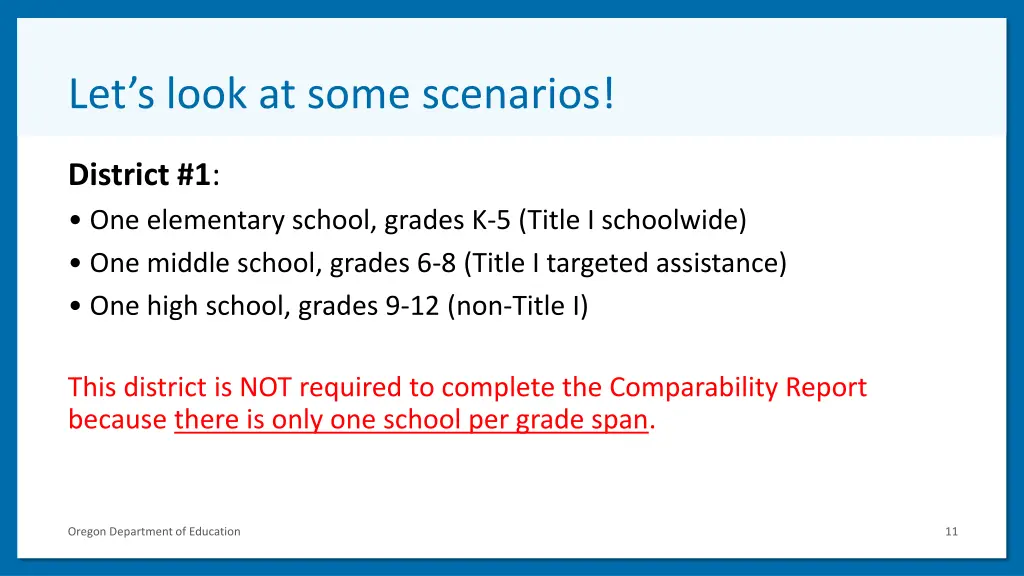 let s look at some scenarios